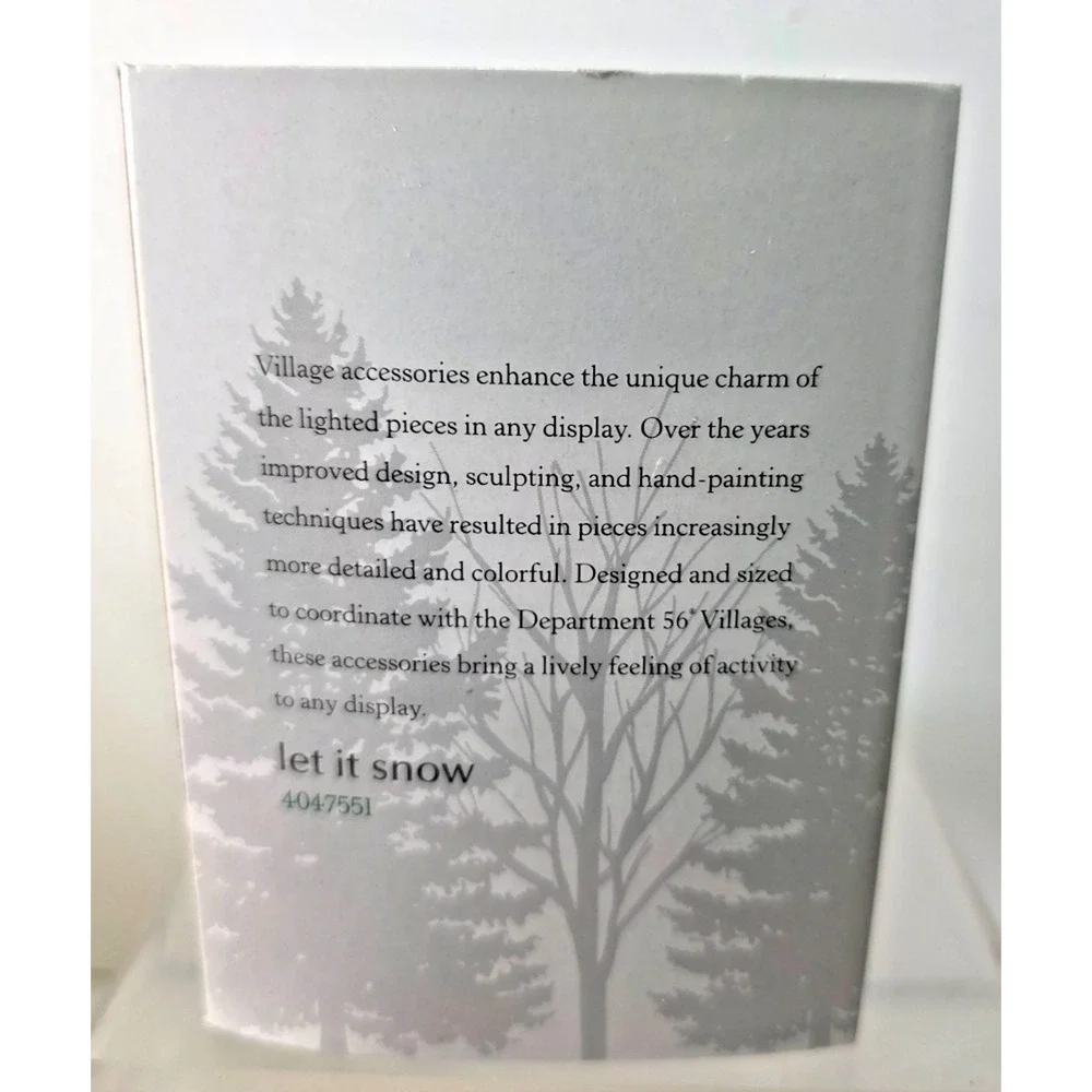 Dept 56 Christmas Village Accessories Let It Snow Sign & Shrub #4047551